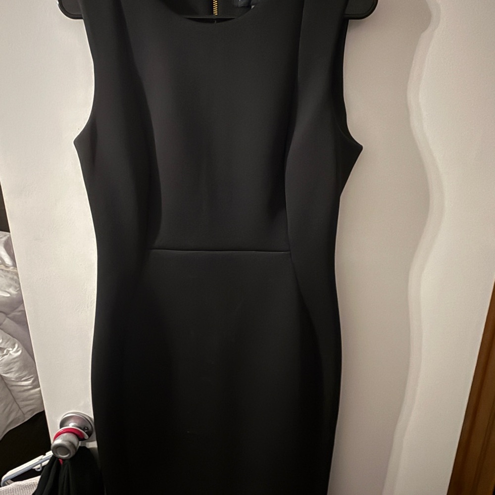 Andrew Marc Classic Black Midi Dress